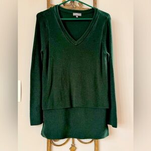 Market & Spruce- Dark Green Sweater Tunic